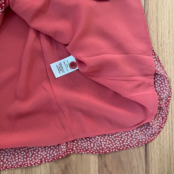 Lulus - Castana Rust Red Print Button-Up Dress - Size S - Picture 7 of 8